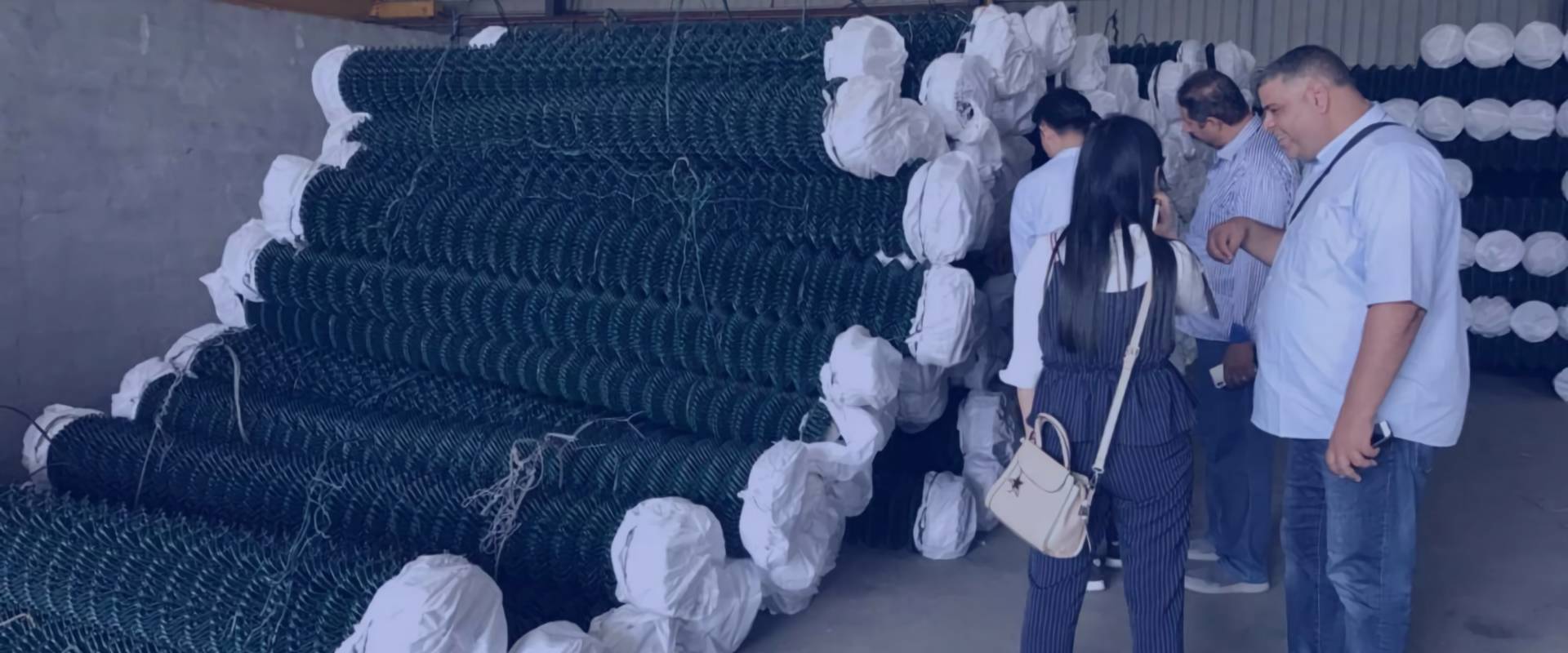 A warehouse of ZHUO TE fence