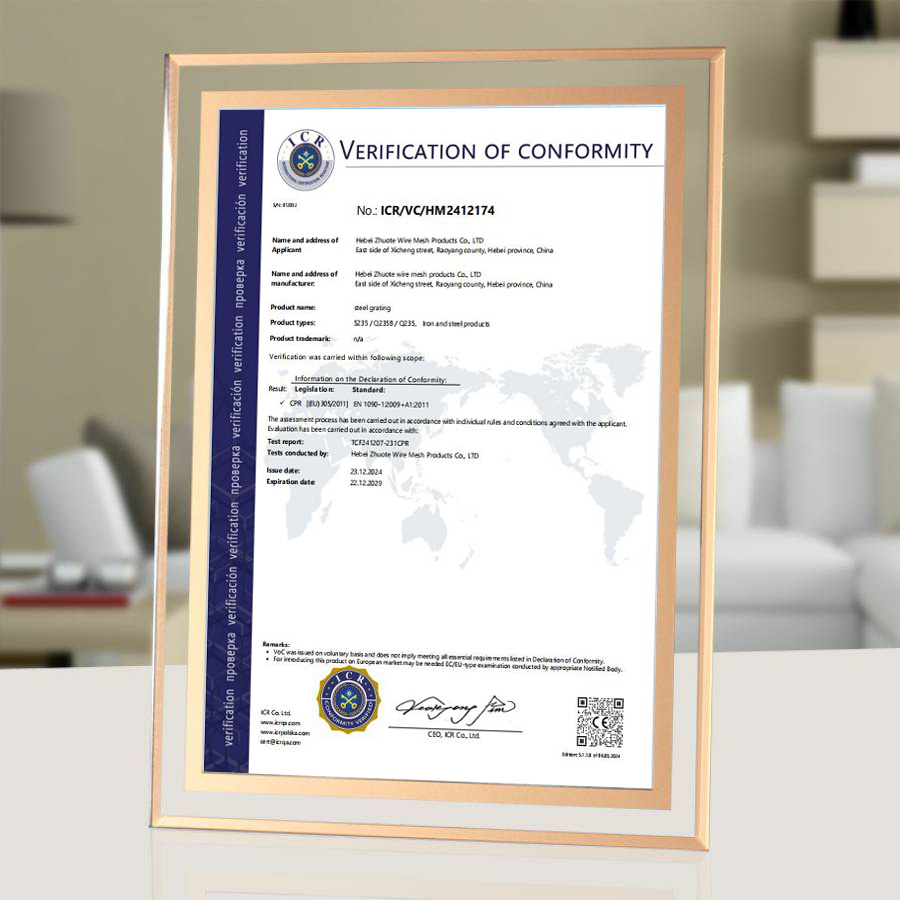 Here is the ISO certification of our ZHUO TE Fence. Here is the ISO certification of our ZHUO TE Fence.